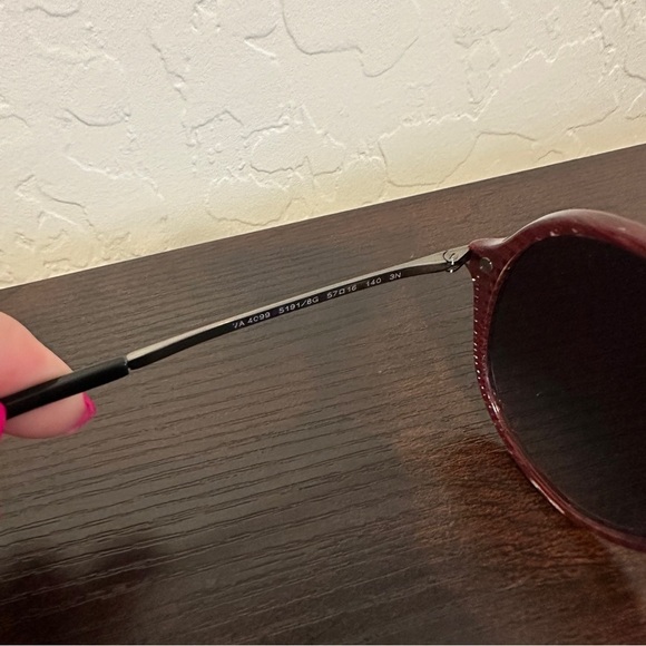 Valentino Sunglasses Women's Striped‎ Red Black Gradient Grey 57mm - Picture 8 of 9